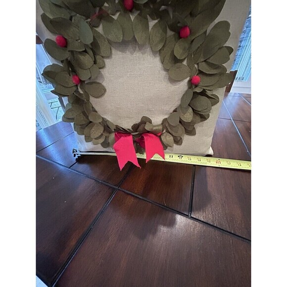 Christmas Wreath Decorative Pillow 15” - Picture 4 of 5